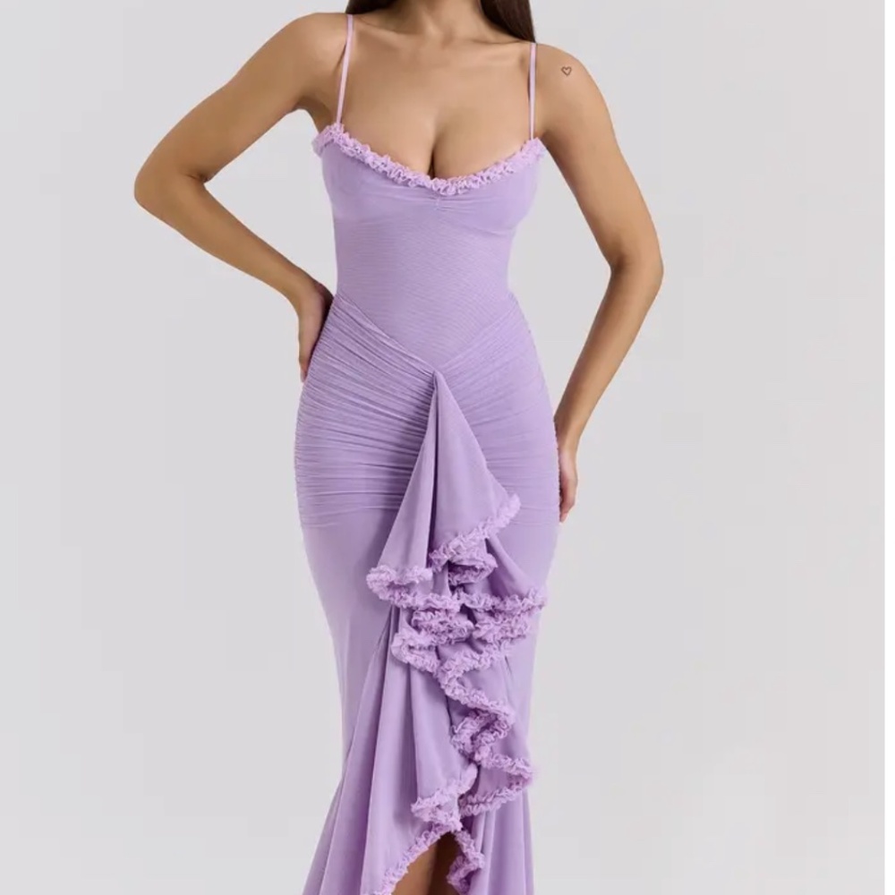 House of CB Lavender Ruffle Dress